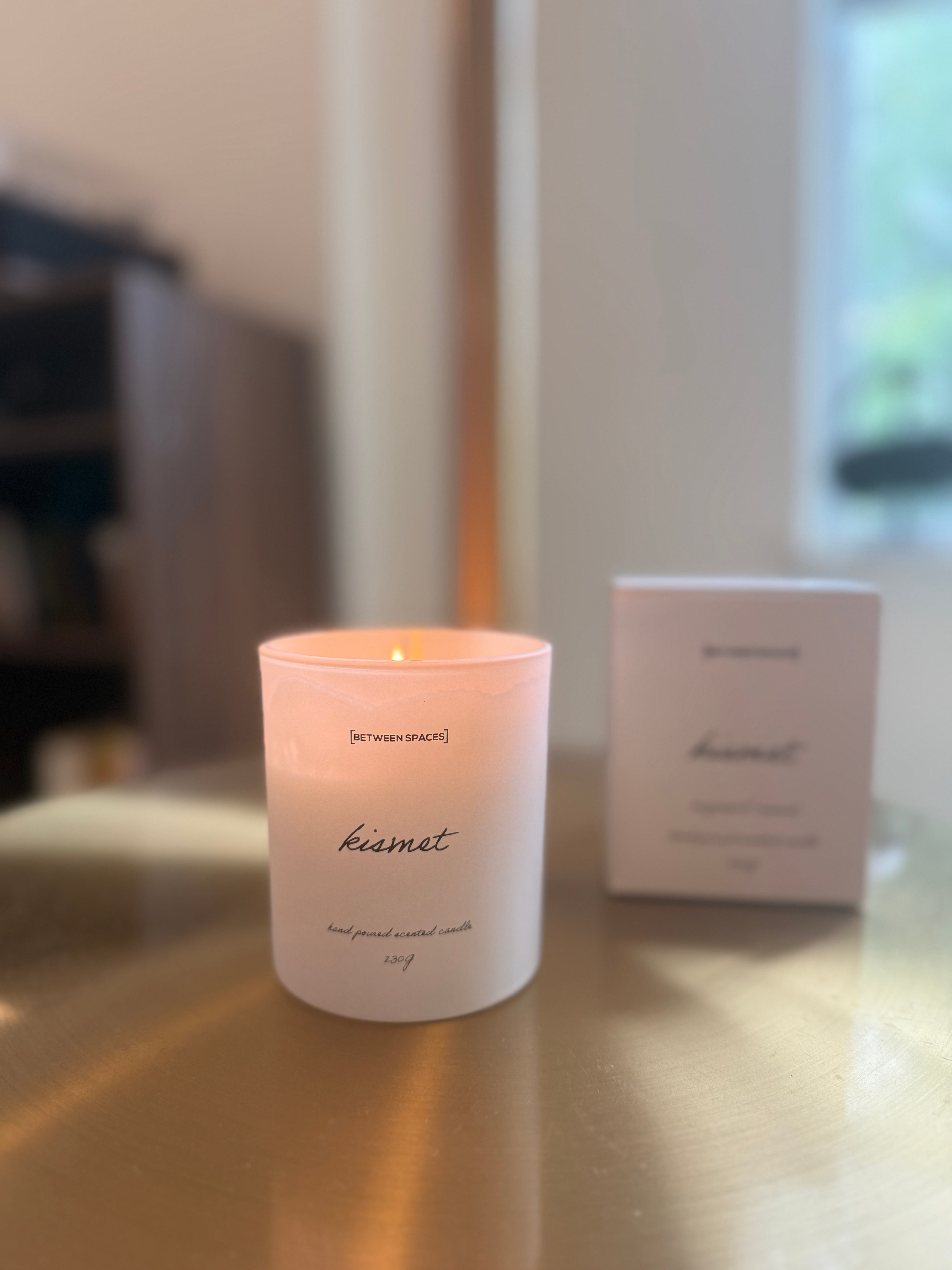 Kismet Candle — bergamot and mineral soy wax candle by Between Spaces, hand-poured in NYC